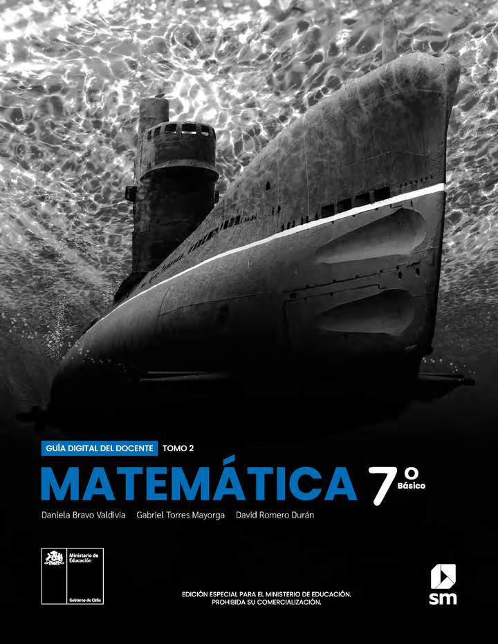 Matemática 7º básico, SM, Portada Guía didáctica del docente Tomo 2