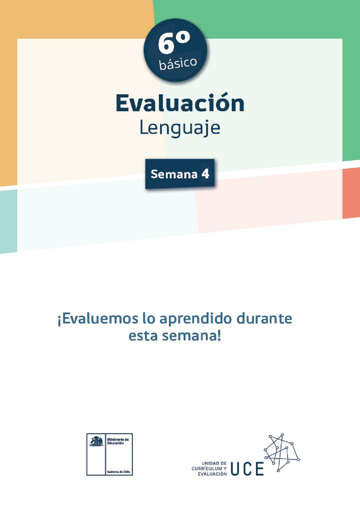 Evaluación 6° básico Lenguaje Semana 4