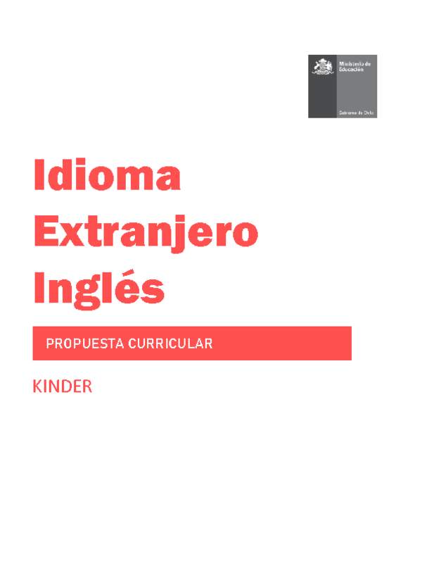 Programa de Inglés (Propuesta) Kinder