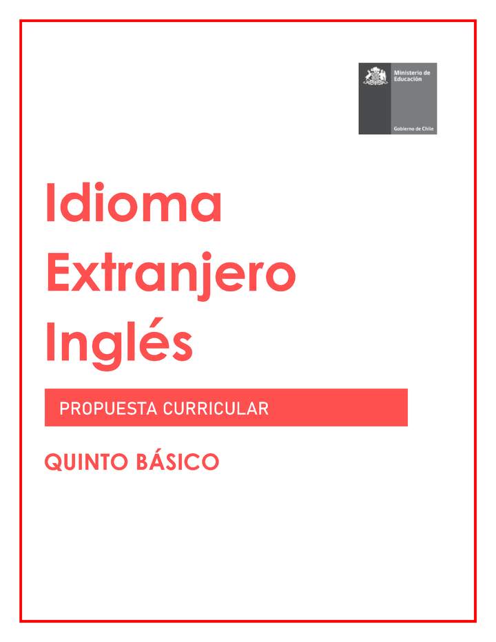Programa de Inglés (Propuesta) 5° básico
