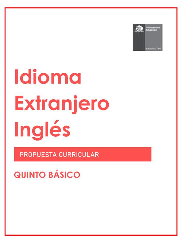 Programa de Inglés (Propuesta) 5° básico