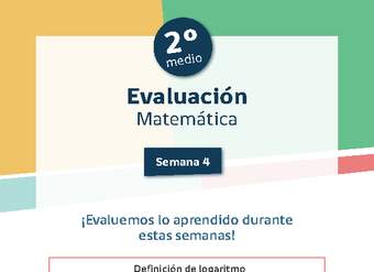 Evaluación 2° medio Matemática Unidad 1 Semana 4