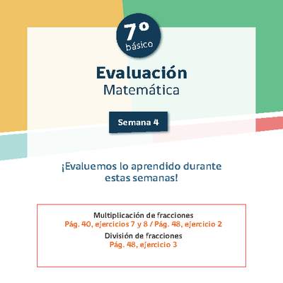 Evaluación Matemática 7º básico Unidad 1 Semana 4