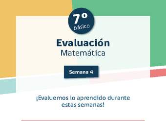 Evaluación Matemática 7º básico Unidad 1 Semana 4