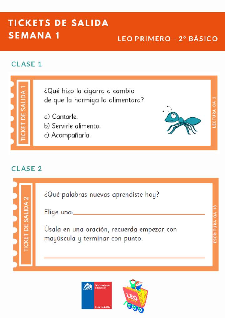 Evaluación Lenguaje 2° básico Unidad 1 Semana 1