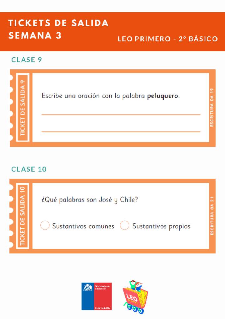 Evaluación Lenguaje 2° básico Unidad 1 Semana 3
