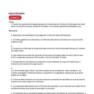 Solucionario Lenguaje y comunicación 3ºbásico Unidad 1 Semana 5