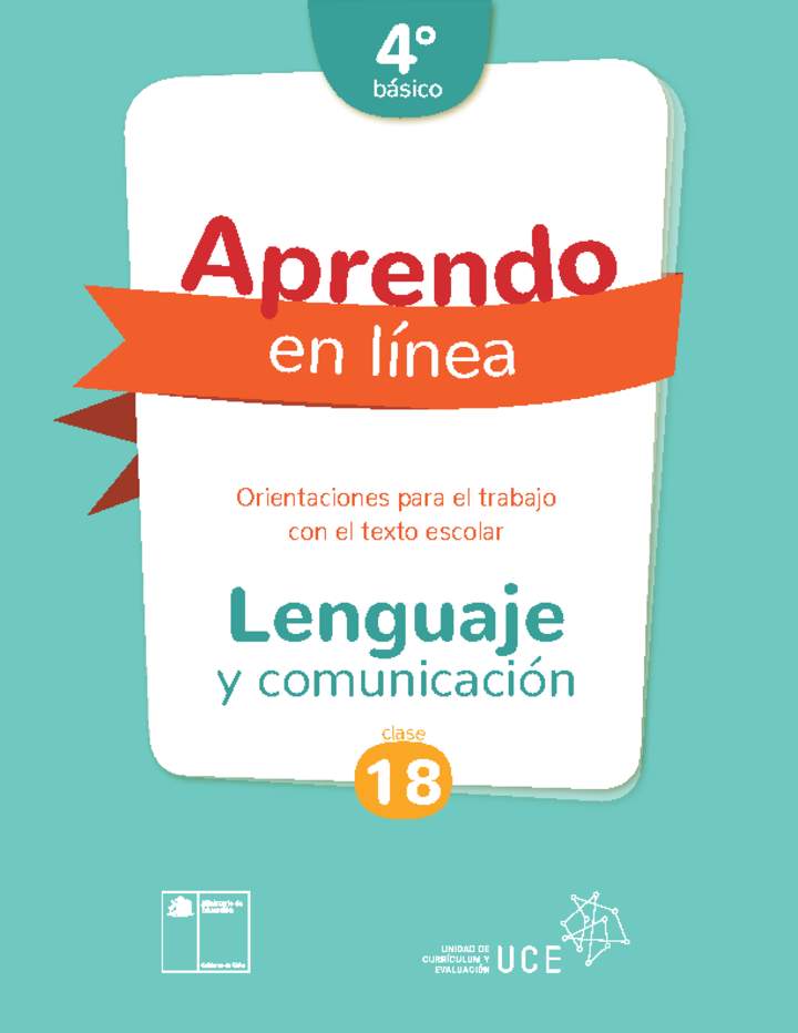 Lenguaje y comunicación 4° básico Unidad 1: Clase N° 18