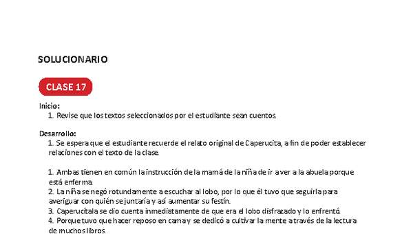 Solucionario Lenguaje y comunicación 4ºbásico Unidad 1 Semana 5