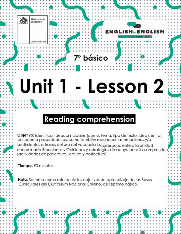 Lesson 2 Inglés 7º básico