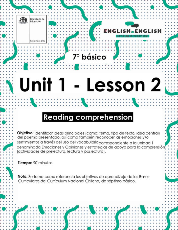 Lesson 2 Inglés 7º básico