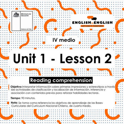 Lesson 2 Inglés 4º medio