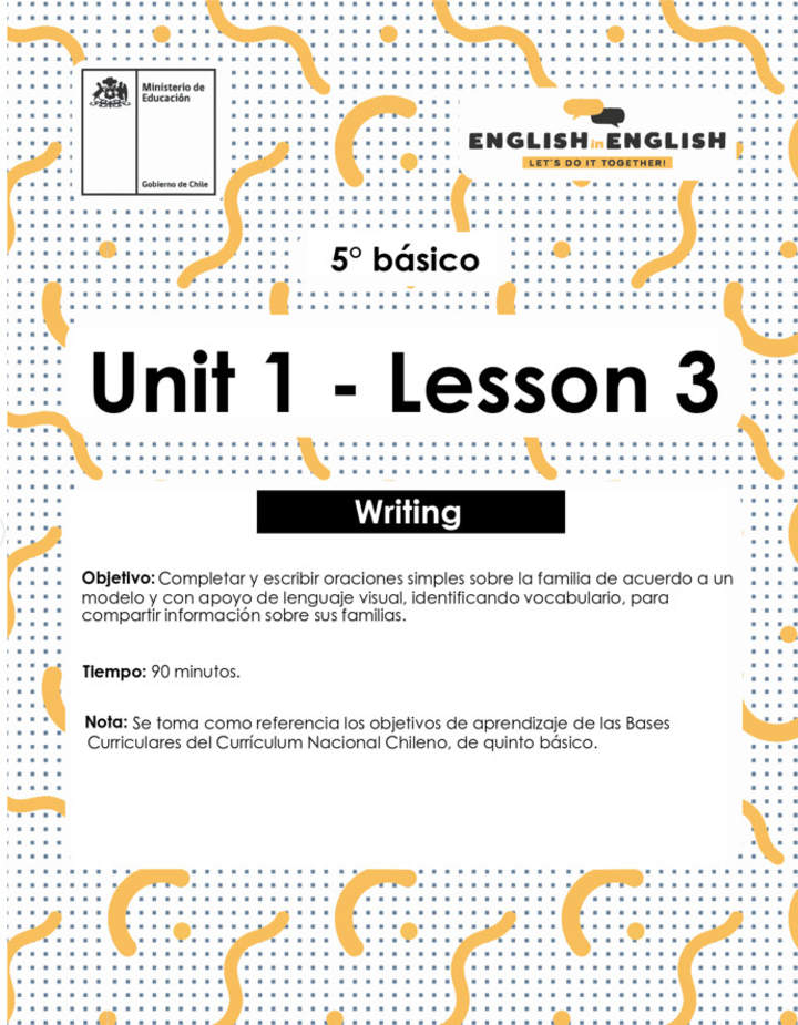 Lesson 3 Inglés 5º básico