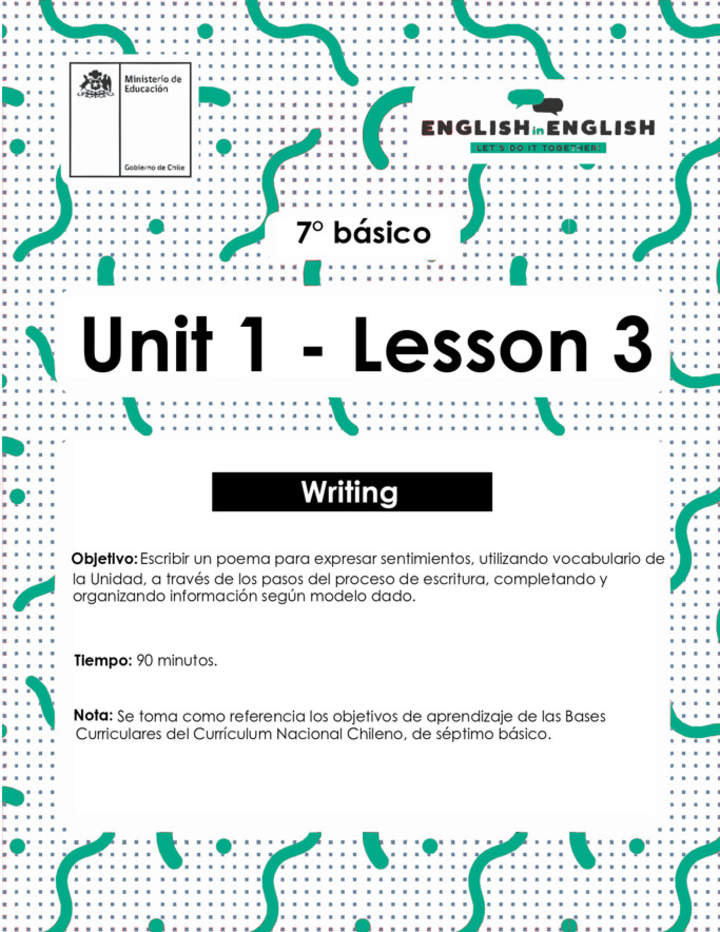 Lesson 3 Inglés 7º básico