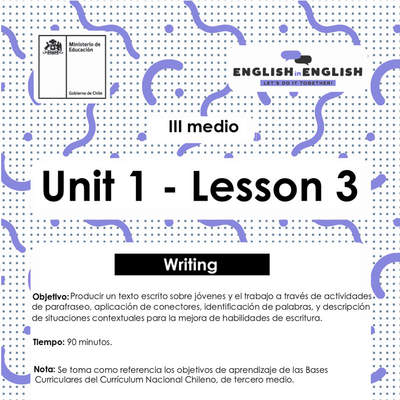 Lesson 3 Inglés 3º medio