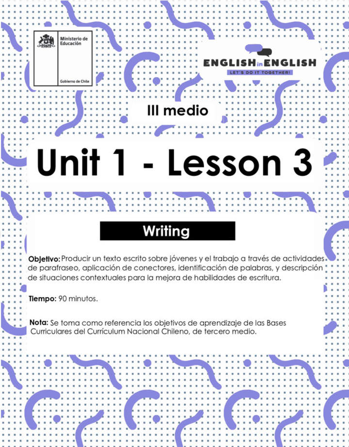 Lesson 3 Inglés 3º medio