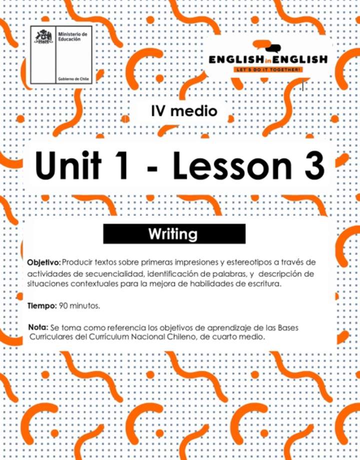 Lesson 3 Inglés 4º medio
