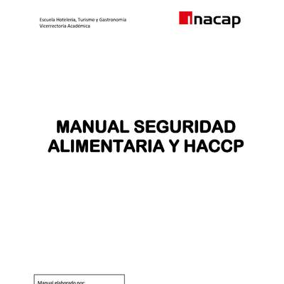 MANUAL  SEGURIDAD ALIMENTARIA Y HACCP