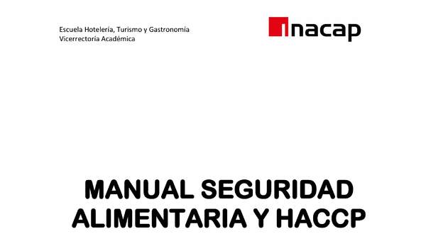 MANUAL  SEGURIDAD ALIMENTARIA Y HACCP