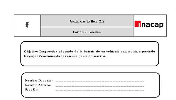 Guía Taller 2.2 Diagnóstico de las baterías