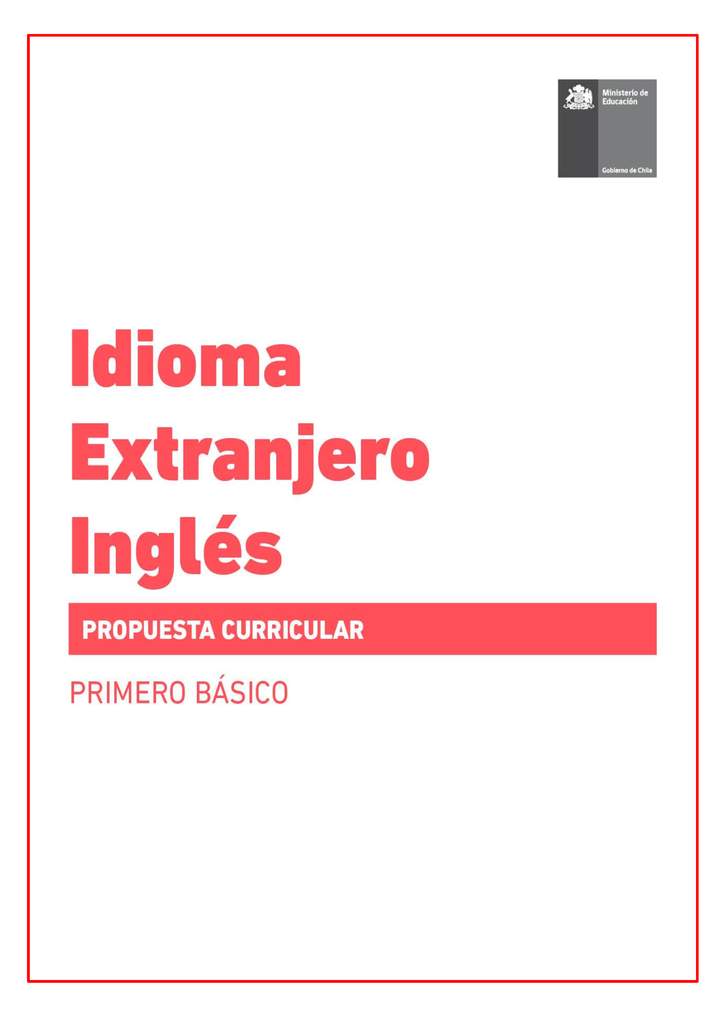 Propuesta curricular Inglés 1° básico