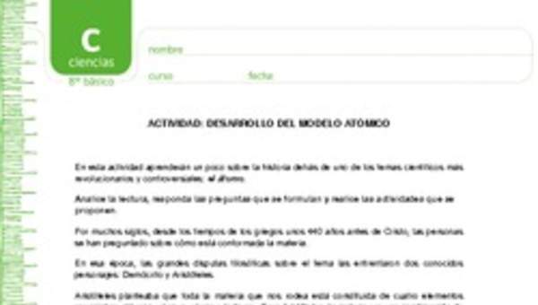 Desarrollo del modelo atómico