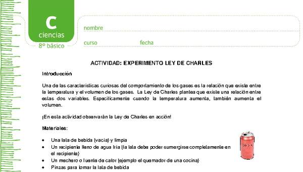 Experimento ley de Charles