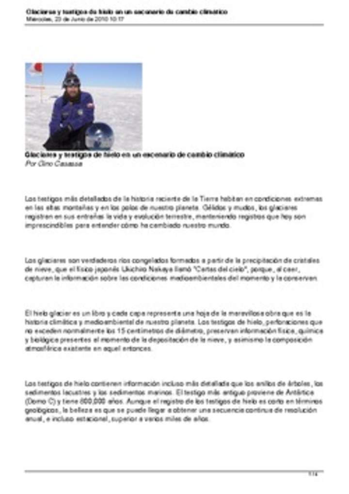 Glaciares y cambio climático