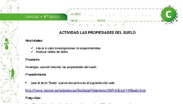 Propiedades del suelo