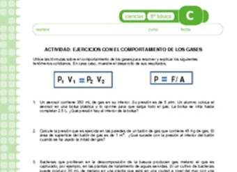 Ejercicios con el comportamiento de los gases