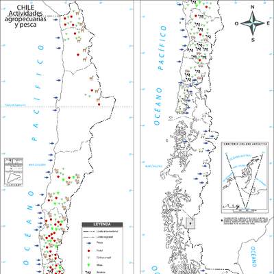 Mapa actividad agropecuaria y pesca a color