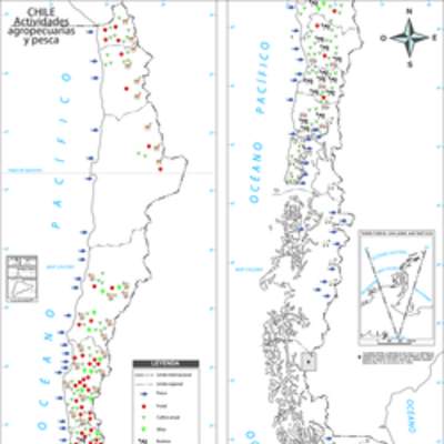 Mapa actividad agropecuaria y pesca a color