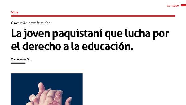 Joven paquistaní que lucha por el derecho a la educación