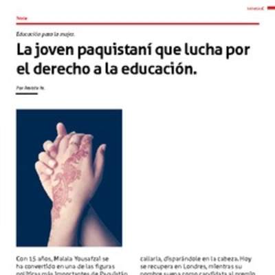 Joven paquistaní que lucha por el derecho a la educación