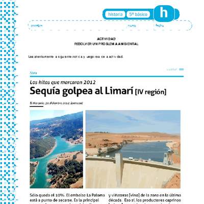 Actividad sobre embalse de Limarí