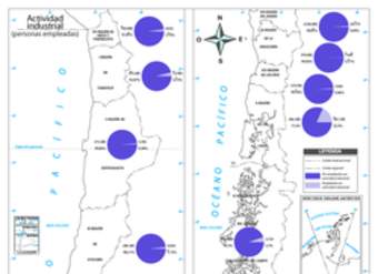 Mapa actividad industrial Chile color