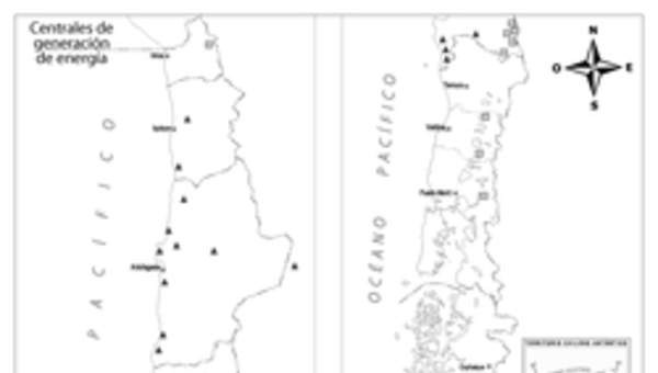 Mapa generación energía en Chile