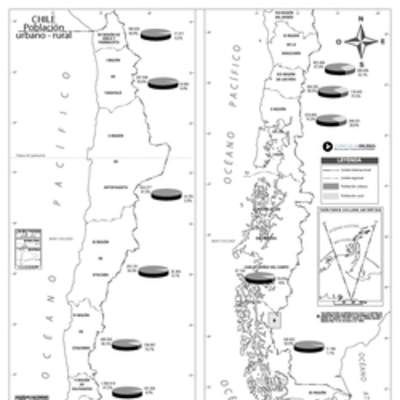 Mapa población urbano rural de Chile