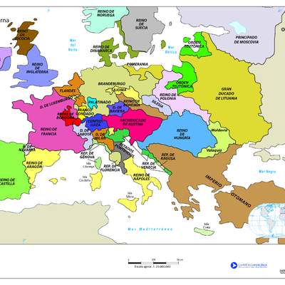 Mapa Europa en la Época Moderna