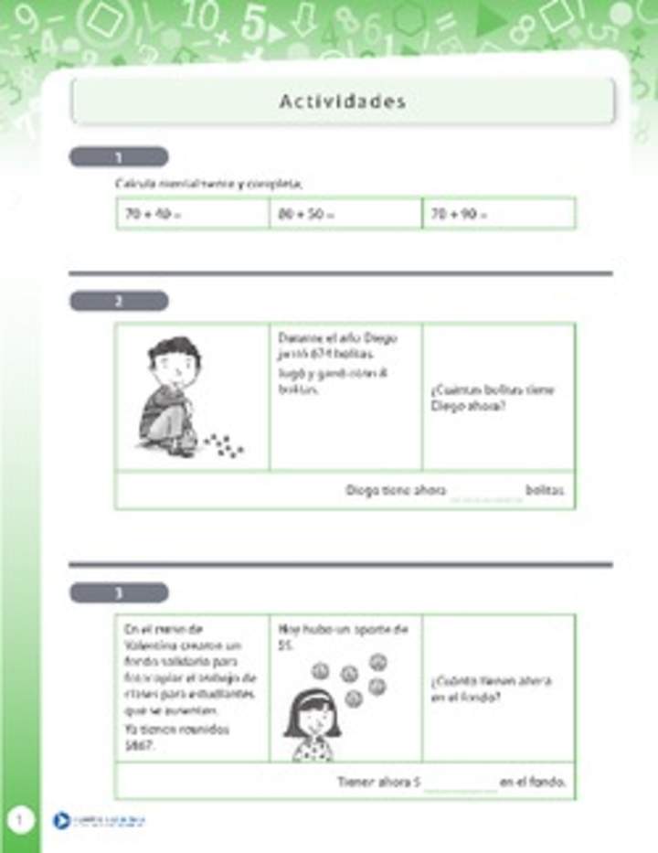 Resolución de problemas que involucra adición de números naturales de tres dígitos 4