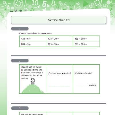 Resolución de problemas que involucra comparar y sustraer números naturales de tres dígitos Resolución de problemas que involucra comparar y sustraer números naturales de tres dígitos