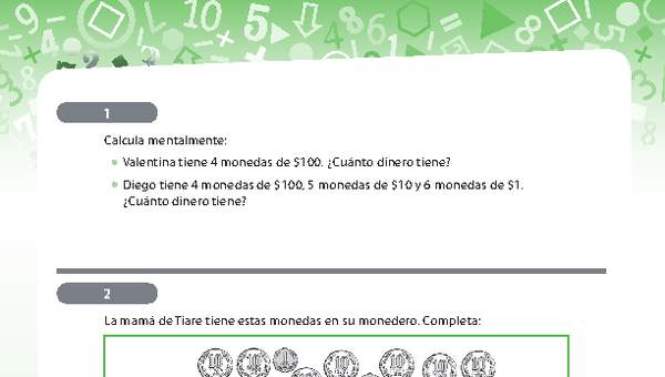 Resolución de problemas que involucra contar o usar dinero 3