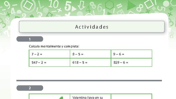 Resolución de problemas que involucra sustracción de números naturales de tres dígitos 1