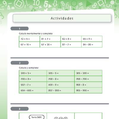 Ejercicios de adición y sustracción de números naturales