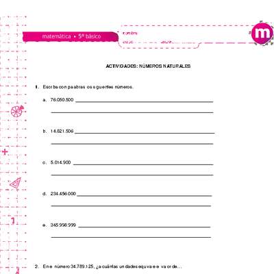 Ma05 Oa 01 Matematica 5 Basico Objetivo De Aprendizaje