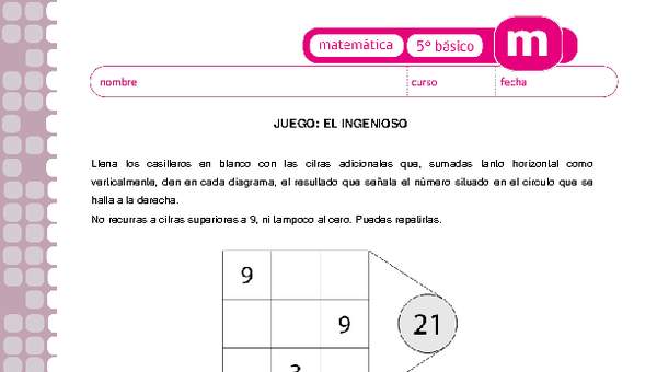 Juego: el ingenioso