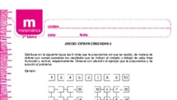 Juego: cifras cruzadas 5