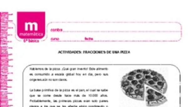 Fracciones de una pizza