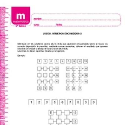 Juego: números escondidos 3