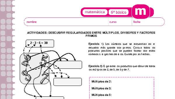 Descubrir regularidades entre multiplos, divisores y factores primos